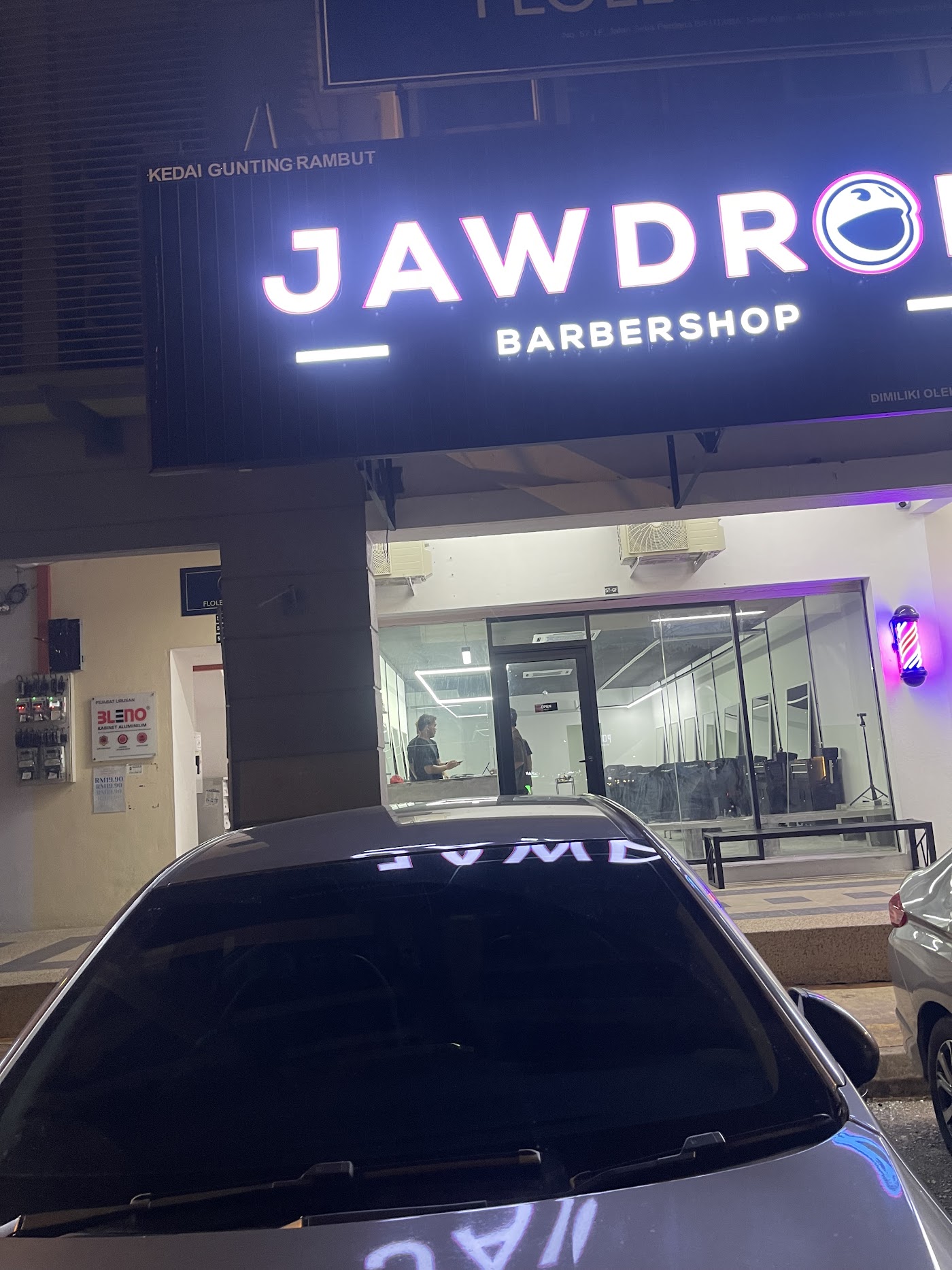 Jawdrop Setia Alam shopfront lit up at night